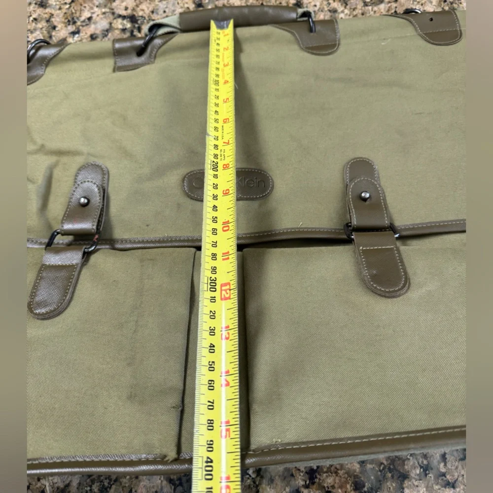 Khaki Brown Canvas Vintage Calvin Klein Overnighter Weekender Travel Bag RARE